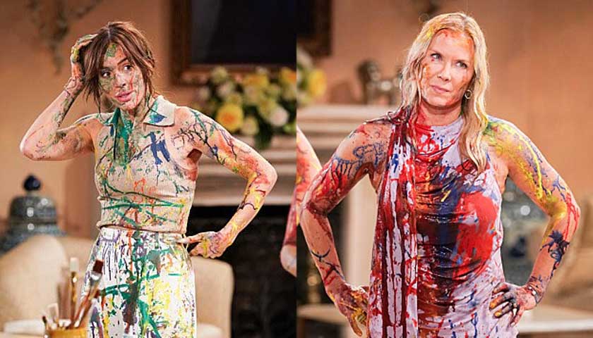Bold And The Beautiful Scoop: Brooke Forrester And Taylor Hayes Get Into A Paint Fight